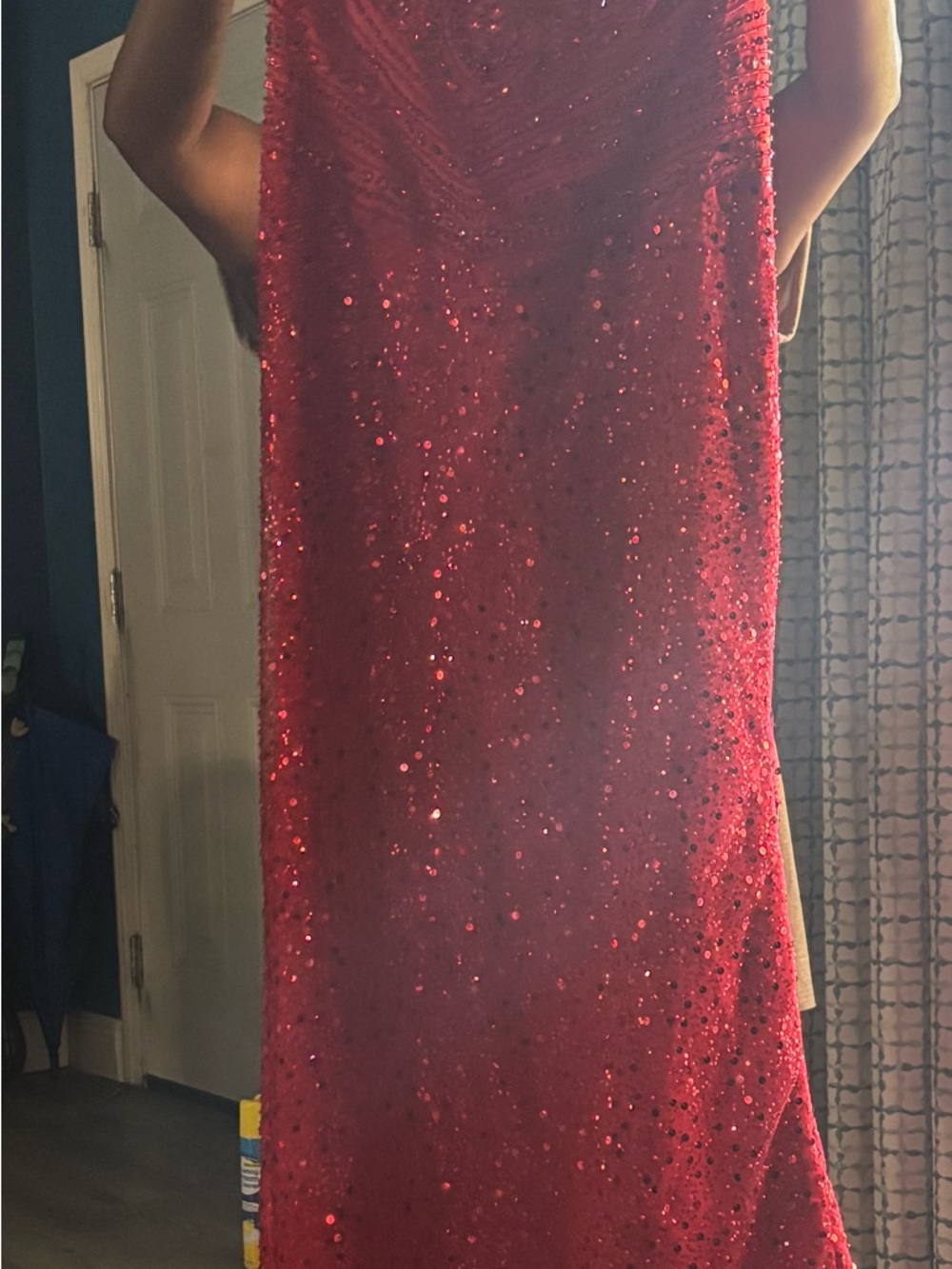 Elegant Beaded Evening Gown (Red) - Picture 8 of 9